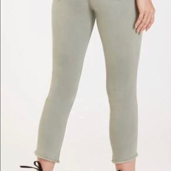 Dear John Joyrich Comfort Skinny Raw Cutout Hem Jeans Cactus Green Size 32 - Picture 12 of 12